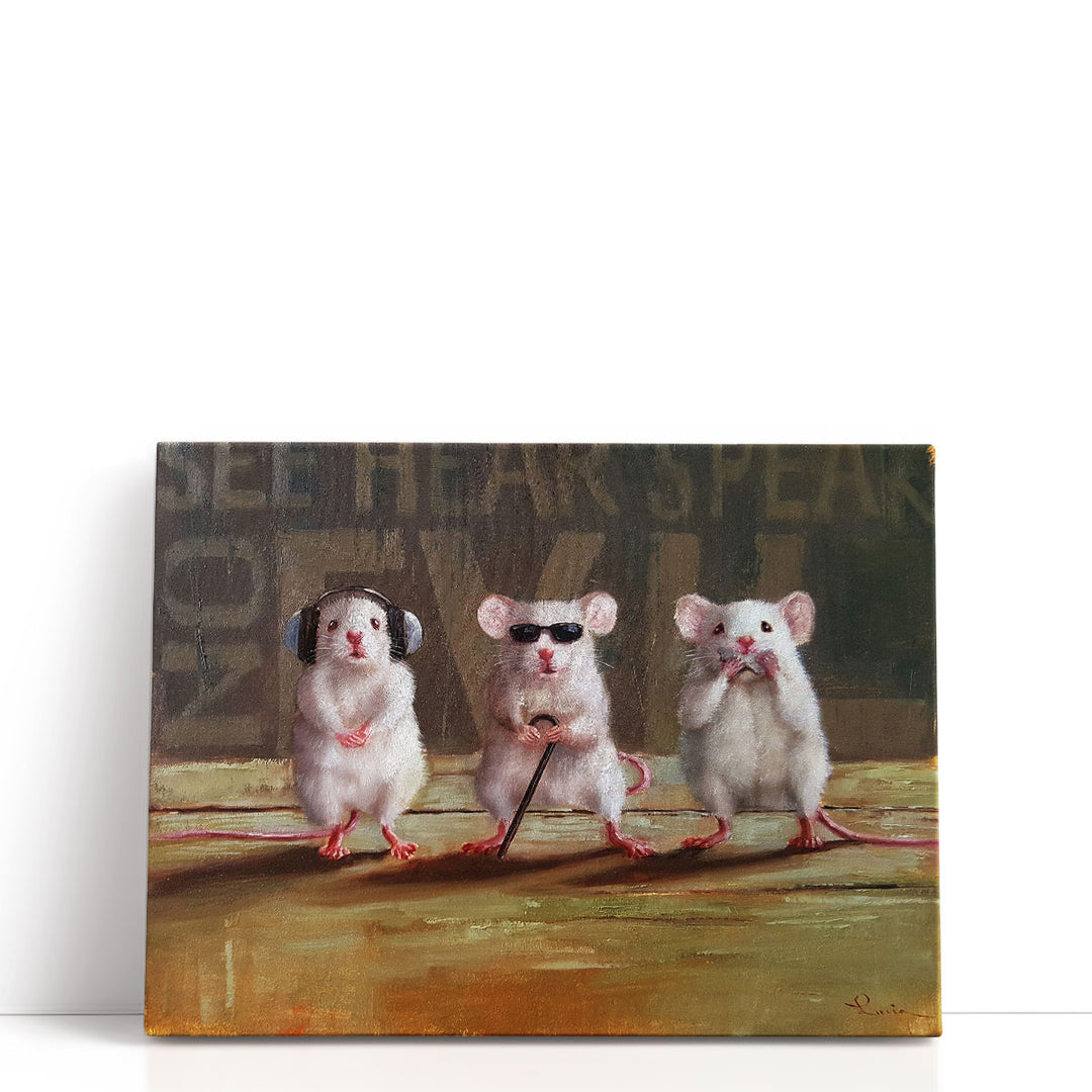 Three Wise Mice - Canvas Print Wall Art