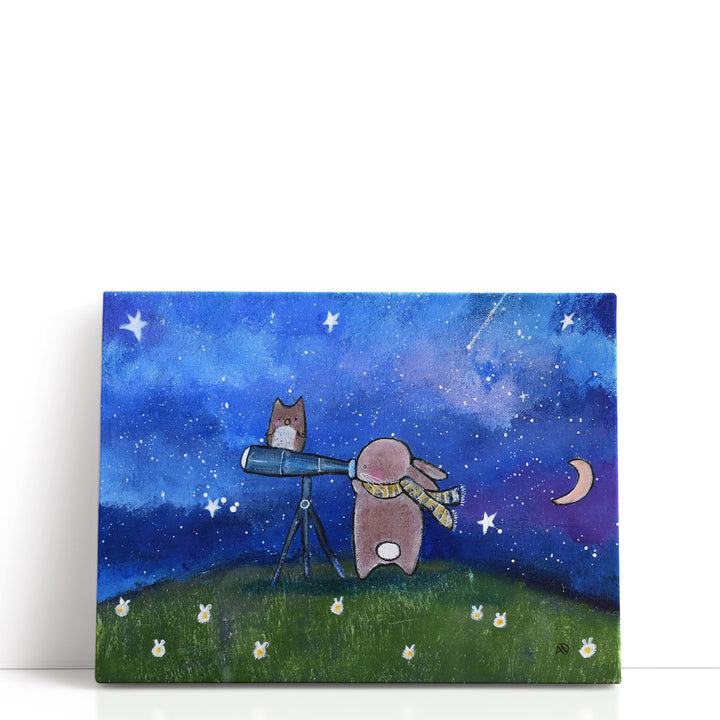 surreal rabbit prints with soft hills