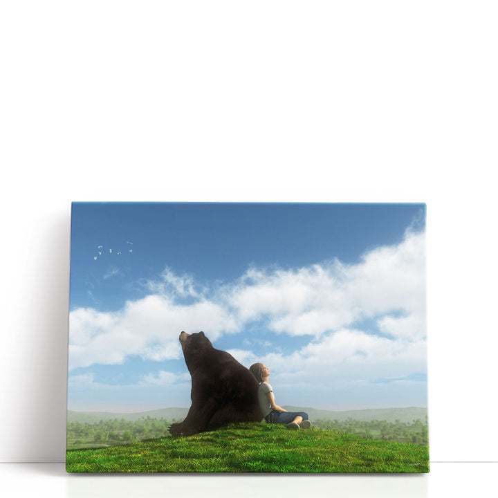 White cloud wall art with soft sky details