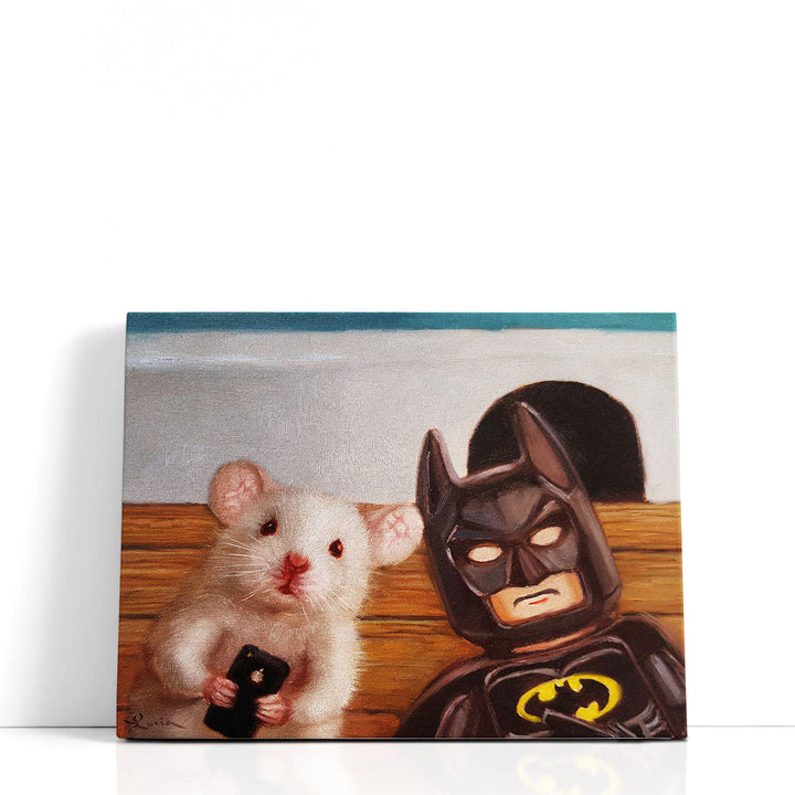 Selfie with Batman - Canvas Print Wall Art