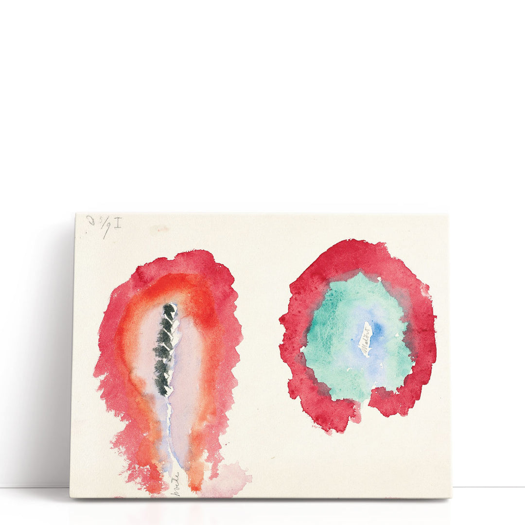 abstract canvas art vibrant red brushstrokes