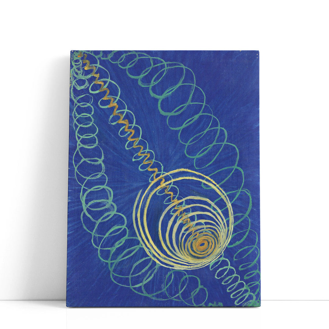 blue abstract art – swirling spiral design