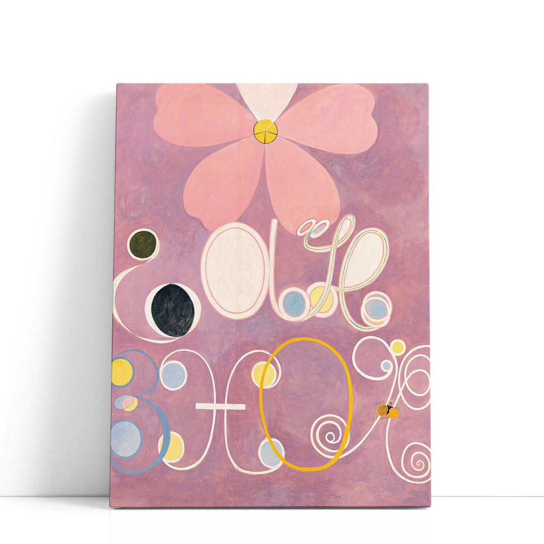 pink abstract wall art – flowing flower shapes