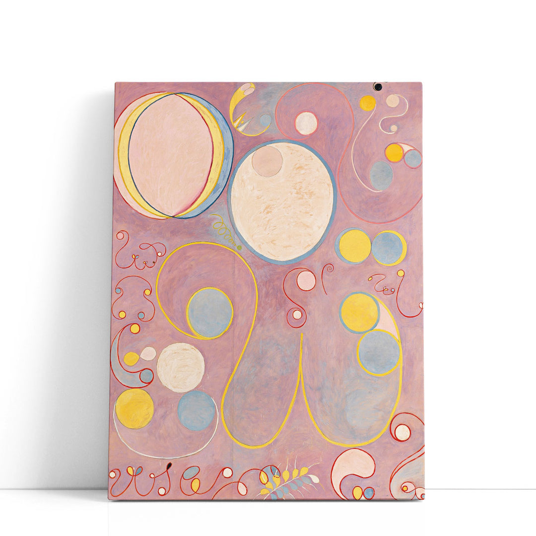 pink abstract art swirl canvas accent