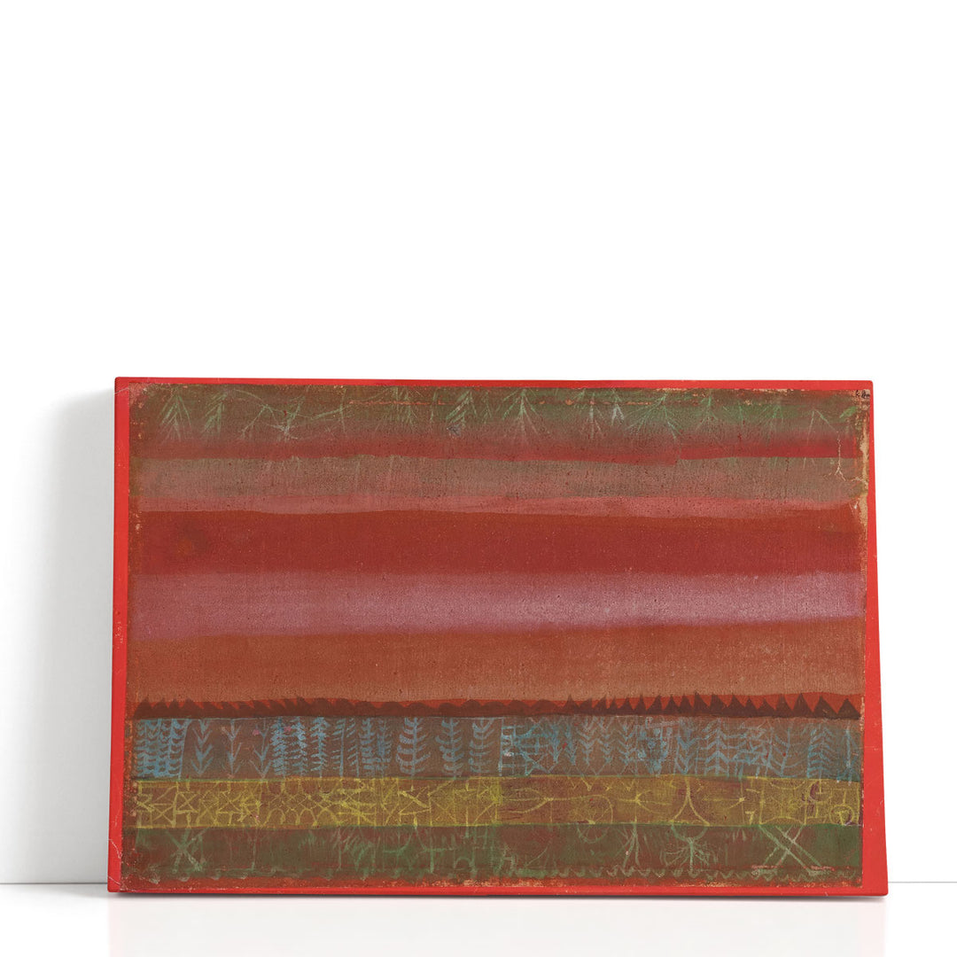 abstract wall art vibrant red brushstrokes