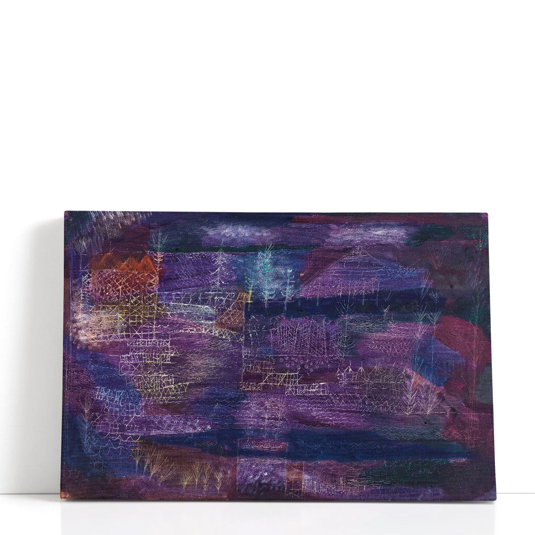 abstract canvas art dramatic purple horizon