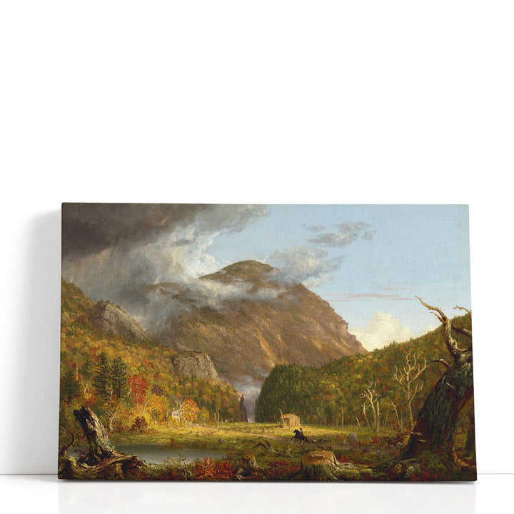 Nature canvas painting of mountain landscape