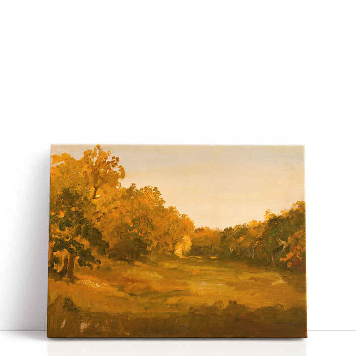 Yellow Landscape Canvas Prints vibrant tree-lined field