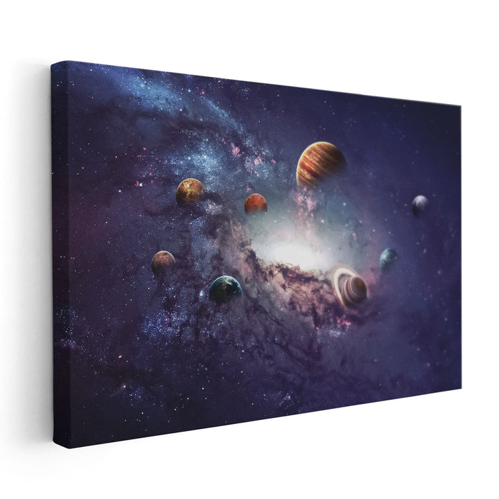 Planets of the Solar System and Black Hole - Canvas Print Wall Art