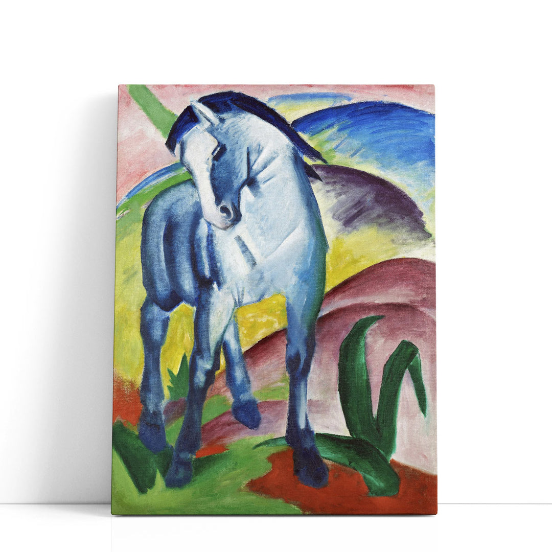 Blue horse prints with watercolor texture