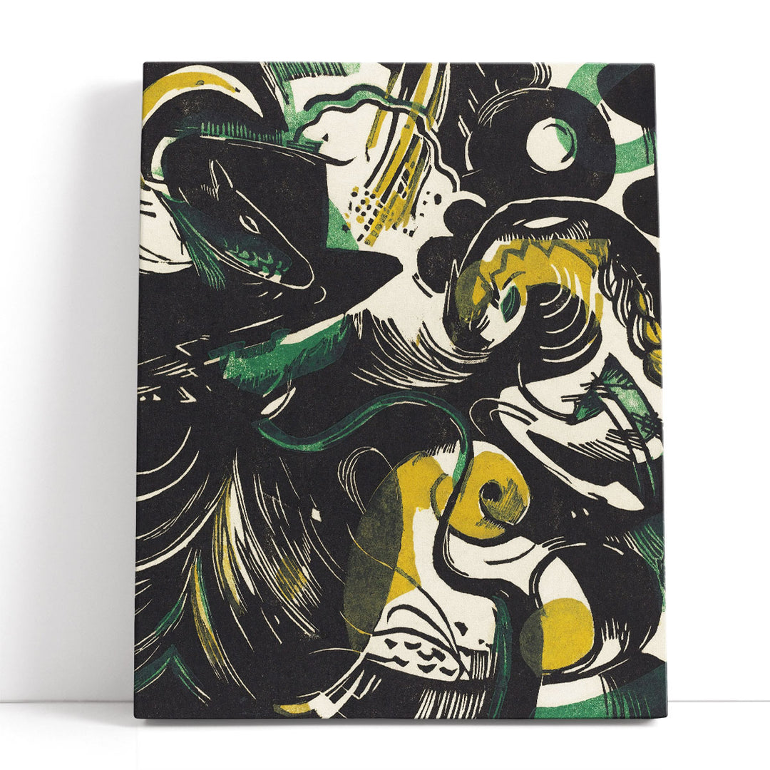 Black abstract canvas art painting  with bold texture