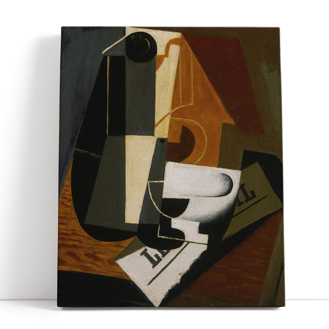 Abstract coffee canvas art cubist brew