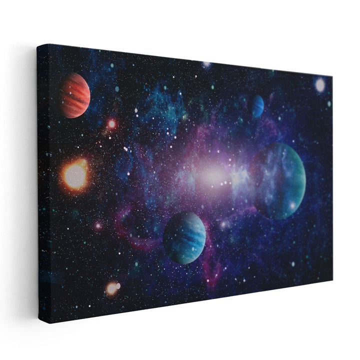 Planets, Stars and Galaxies in Outer Space - Canvas Print Wall Art