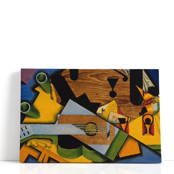 Cubism guitar wall art with modern shapes