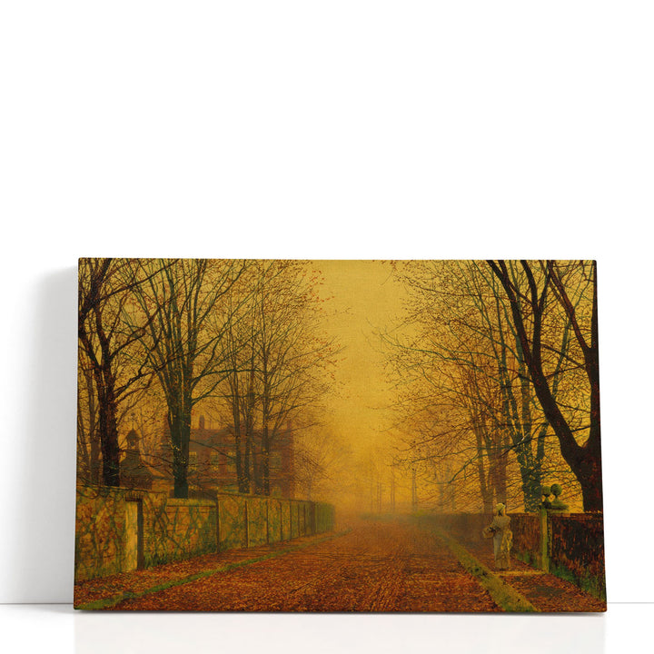 Golden landscape art print sunlit road scene