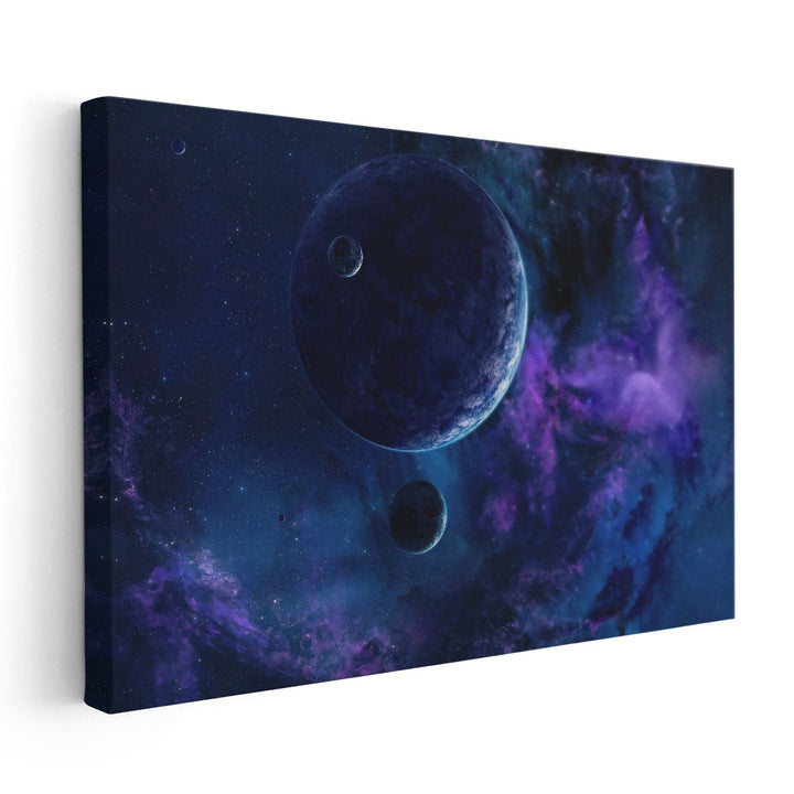 Some Blue And White Planets - Canvas Print Wall Art