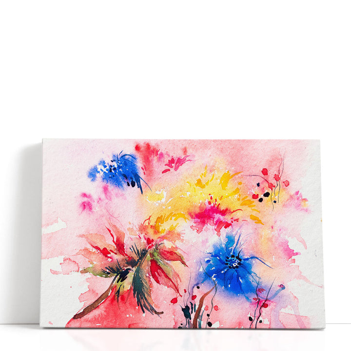 Abstract Watercolor Floral Painting - Canvas Print Wall Art