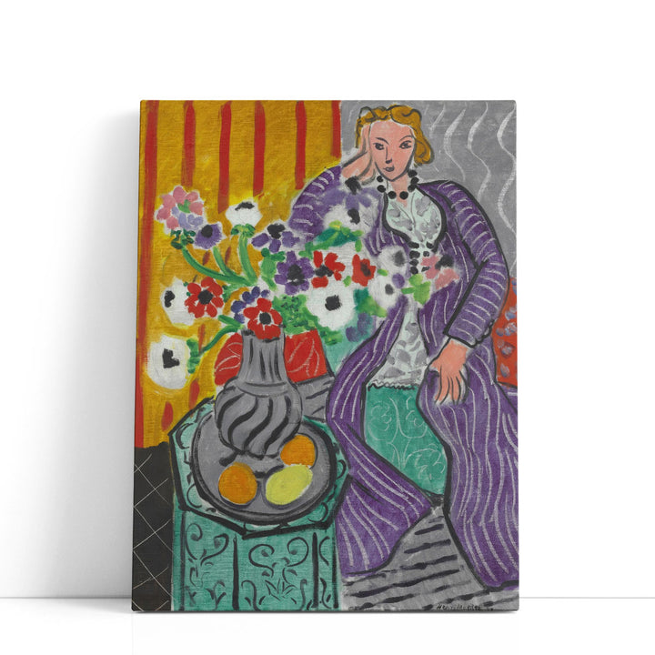 Woman in a Purple Coat - Canvas Print Wall Art