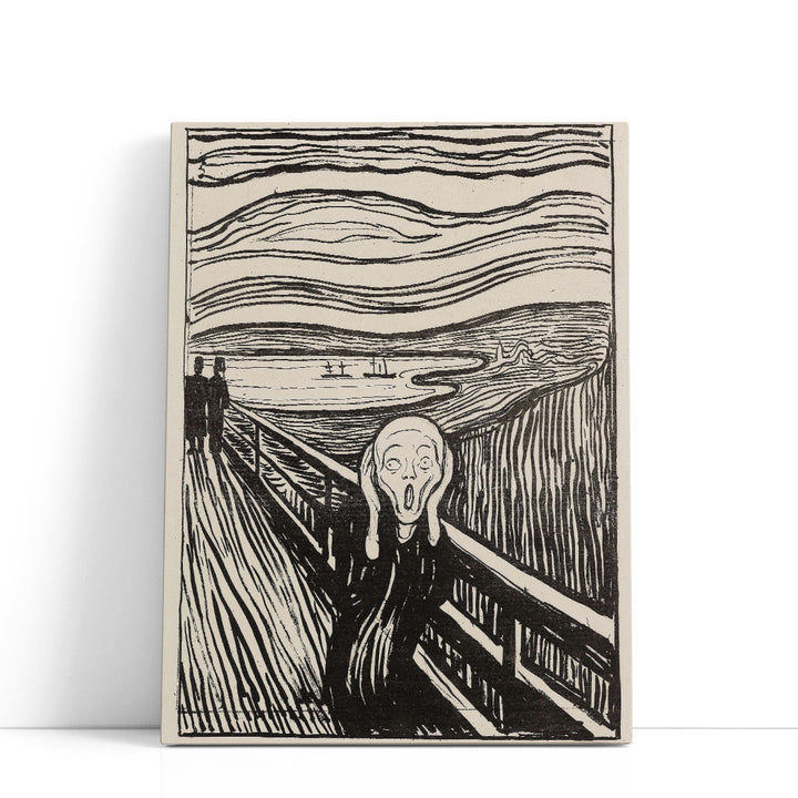 The Scream, 1895, Black and White - Canvas Print Wall Art