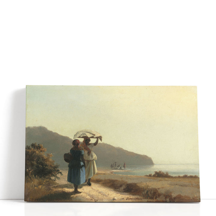 Two Women Chatting by the Sea, St. Thomas, 1856 - Canvas Print Wall Art