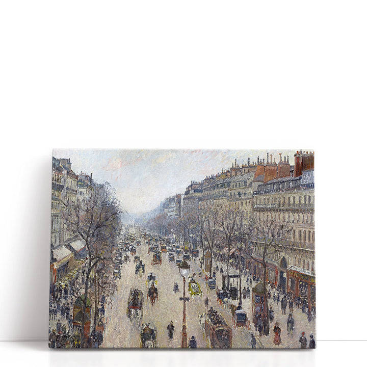 Boulevard Montmartre, Morning, Cloudy Weather - Canvas Print Wall Art