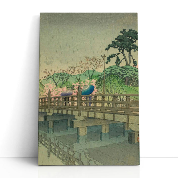 Spring Rain at Benkei Bridge - Canvas Print Wall Art