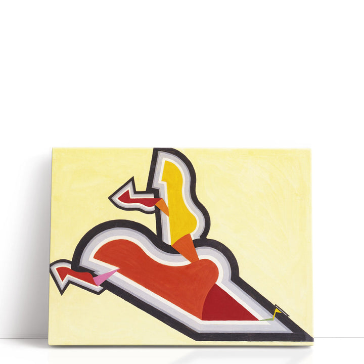 Study in Rhythm, Red and Gold - Canvas Print Wall Art