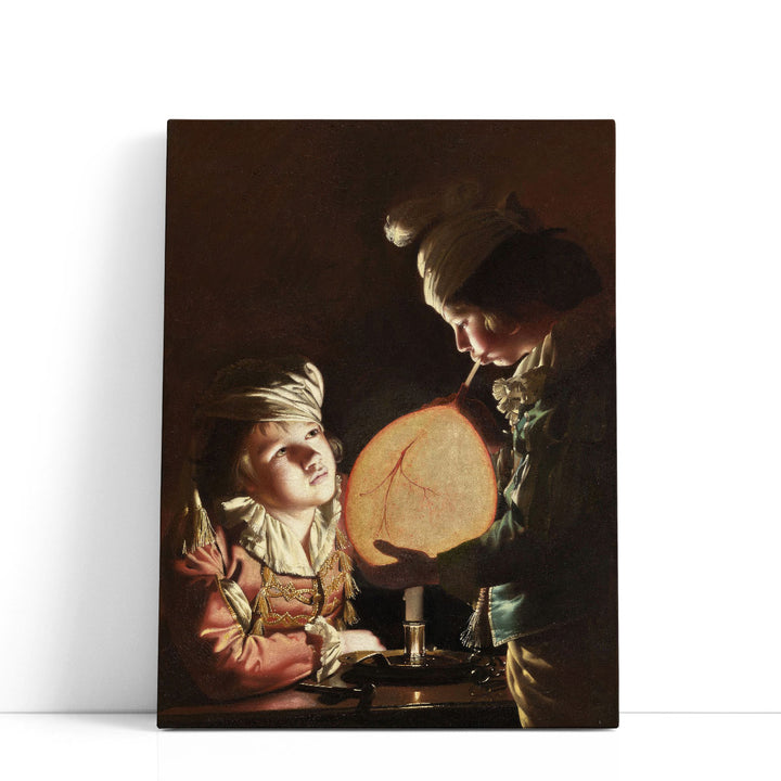 Two Boys with a Bladder - Canvas Print Wall Art