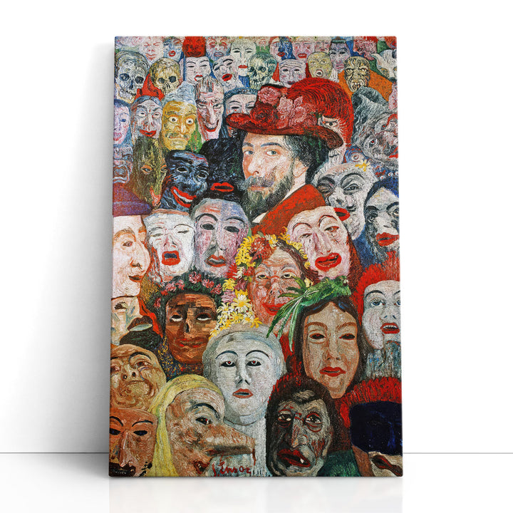 Self‑Portrait with Masks, 1899 - Canvas Print Wall Art