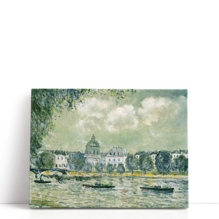 Landscape along the Seine with the Institut de France - Canvas Print Wall Art