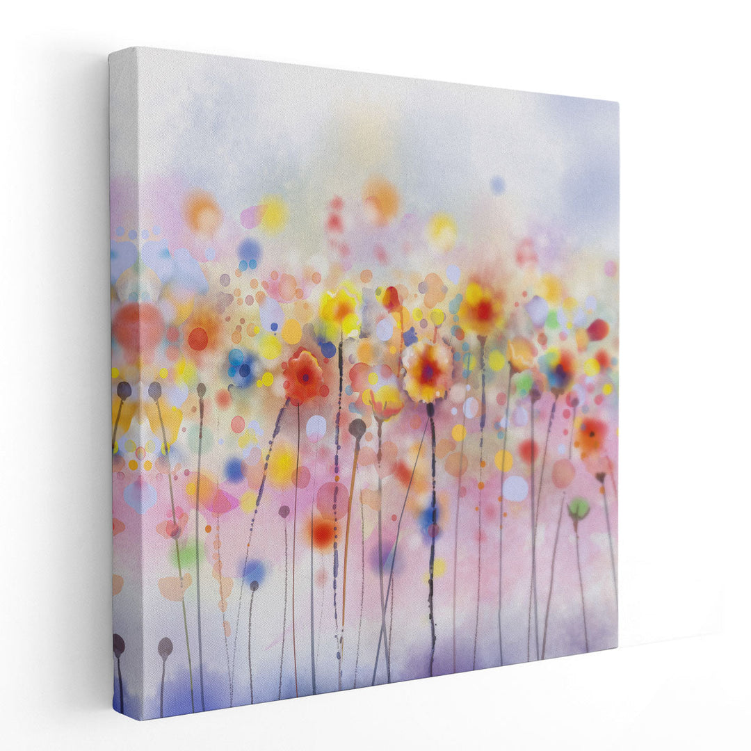 Colorful Watercolor Floral Painting - Canvas Print Wall Art