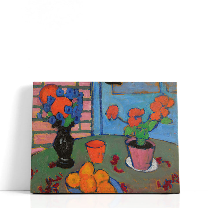 Still Life with Flowers And Oranges - Canvas Print Wall Art