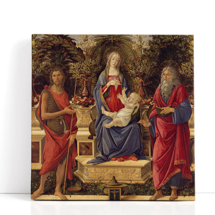Madonna and Child with both Saints John - Canvas Print Wall Art