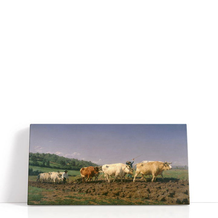 Ploughing in Nevers, 1849 - Canvas Print Wall Art