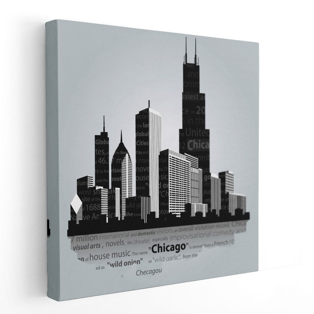 Chicago, City Skyline - Canvas Print Wall Art