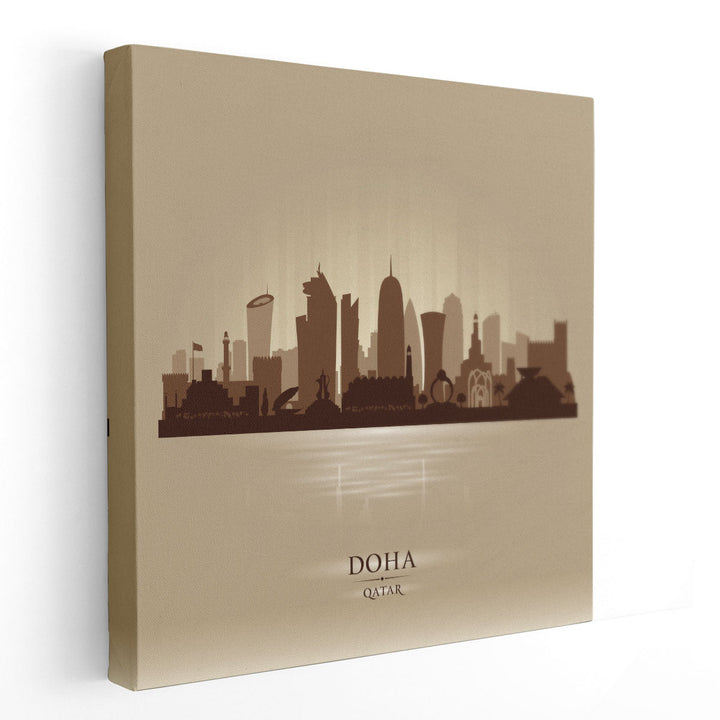 Doha, Qatar, City Skyline - Canvas Print Wall Art