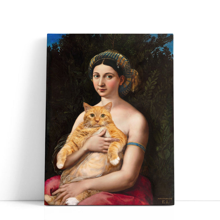La Fornarina and the Cat - Canvas Print Wall Art