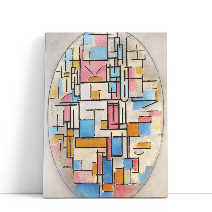Composition in Oval with Color Planes 1 - Canvas Print Wall Art