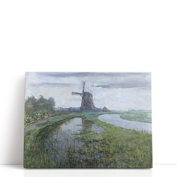 Oostzijdse Mill along the River Gein by Moonlight - Canvas Print Wall Art