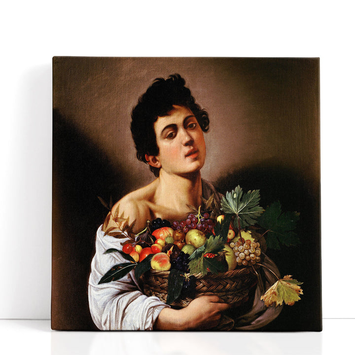 Boy with a Basket of Fruit - Canvas Print Wall Art