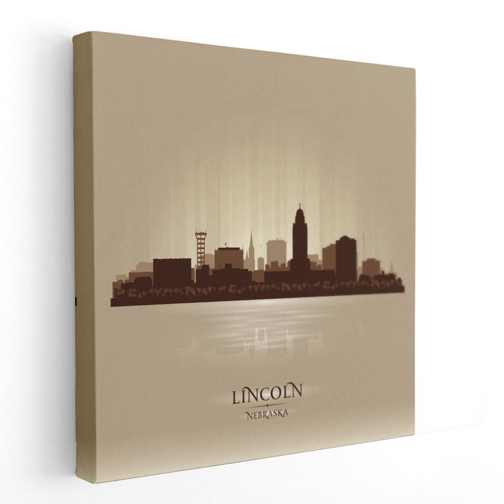 Lincoln, Nebraska, City Skyline - Canvas Print Wall Art