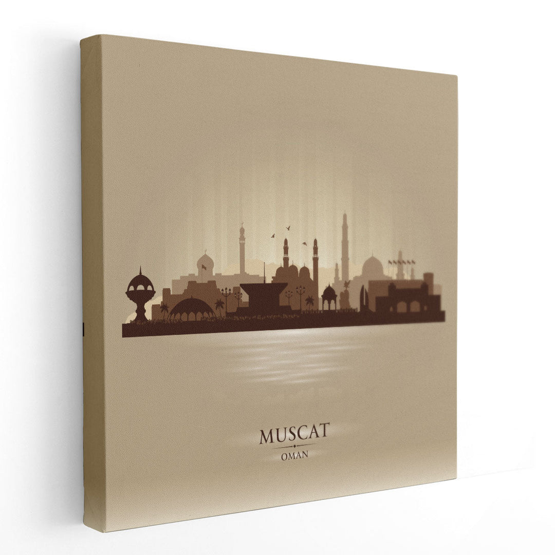 Muscat, Oman City Skyline - Canvas Print Wall Art