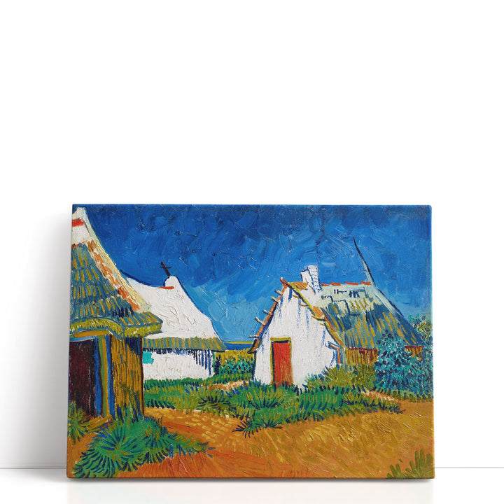 Three White Cottages in Saintes-Maries, 1888- Canvas Print Wall Art