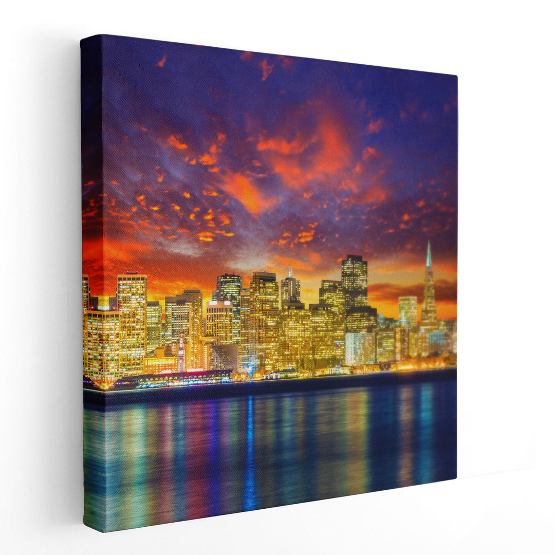 San Francisco, City Skyline - Canvas Print Wall Art