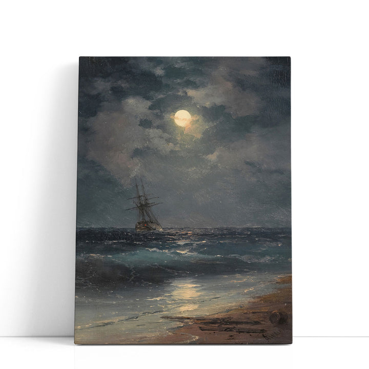Ship by Moonlight - Canvas Print Wall Art