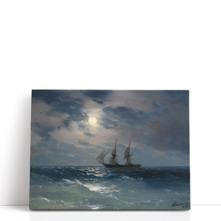 The Brig Mercury In Moonlight, 1874 - Canvas Print Wall Art