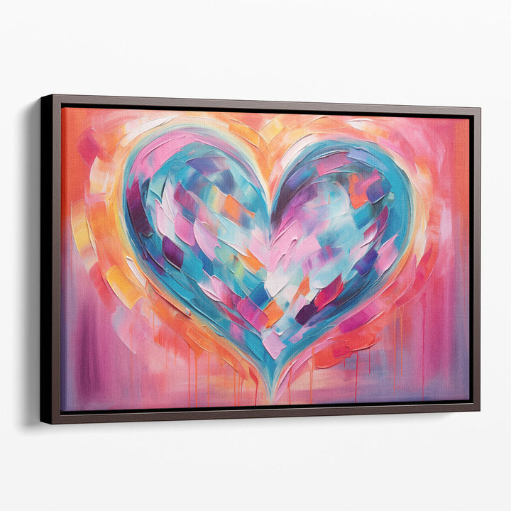 Chromatic Heartbeat Fusion - Canvas Print Wall Art