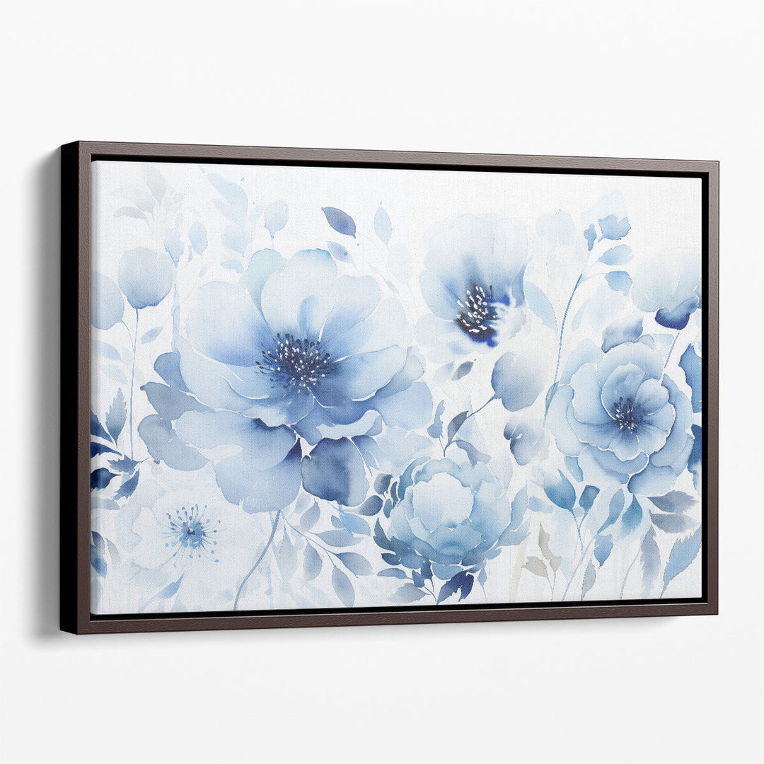 Glossy Midnight Flora - Canvas Print Wall Art