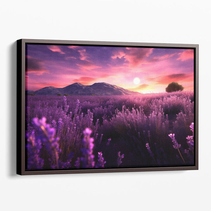 Lavender Field in the Evening - Canvas Print Wall Art