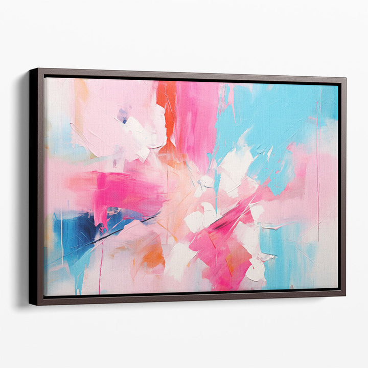 Pastel Pink, Blue, White Abstract - Canvas Print Wall Art